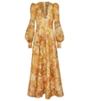 ZIMMERMANN TEMPO PRINTED SILK AND LINEN GOWN,P00591861