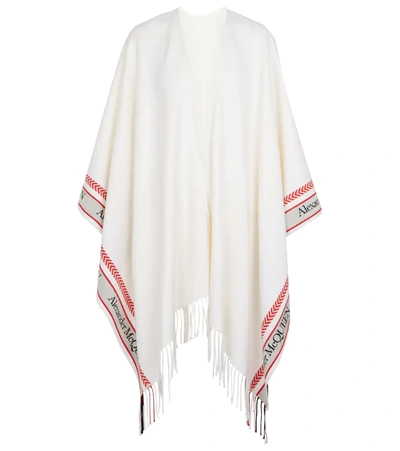 Alexander Mcqueen Wool And Cashmere Cape In White