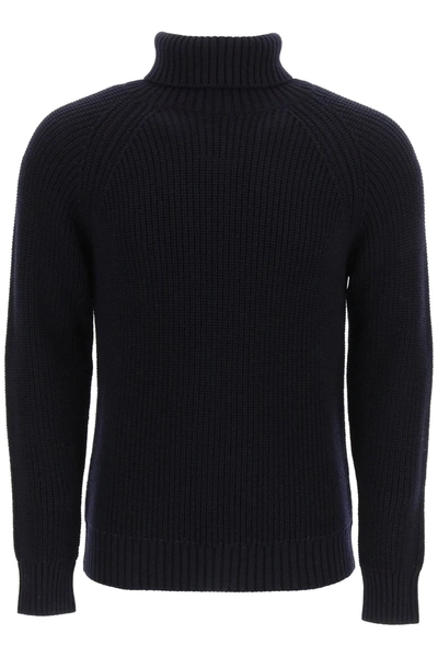 Gm77 Turtleneck Wool Sweater In Blue