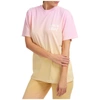 Livincool Woman Pink And Orange Gradient T-shirt With Logo In Tequila Sunrise