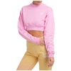 Livincool Wiman Pink Crop Sweatshirt With Micro Logo In Prism Pink