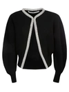 ALEXANDER WANG CRYSTAL TUBULAR NECKLACE CROPPED CARDIGAN,1KC4213054 001