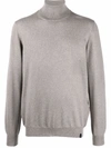 Fay Roll Neck Knitted Jumper In Nocciola