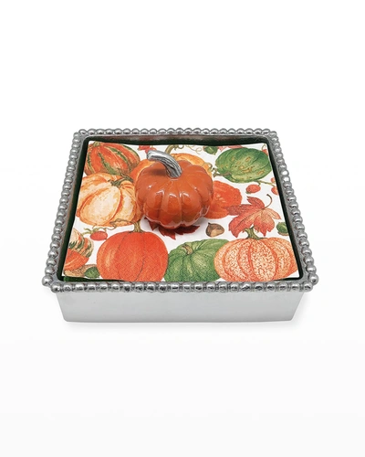 Mariposa Orange Pumpkin Weight & Beaded Napkin Box