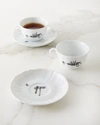 Off White C/o Ginori Porcelain Tea Cup & Saucer Set
