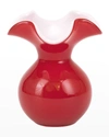 Vietri Hibiscus Glass Red Bud Vase