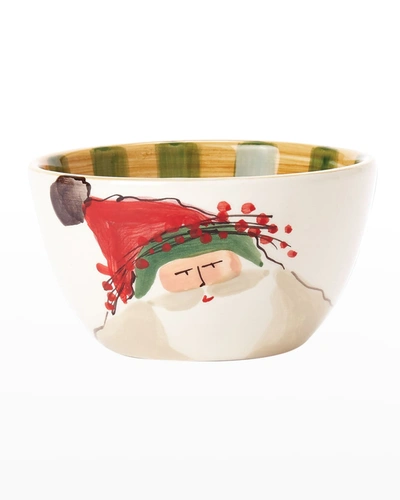 Vietri Old St. Nick Cereal Bowl Green Hat In Multicolor