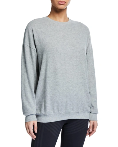 Alo Yoga Soho Crewneck Pullover Sweatshirt In Athletic Heather Grey