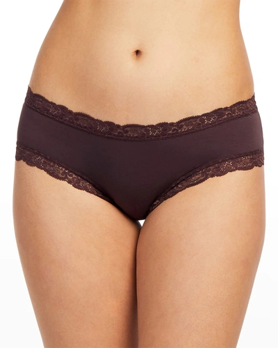 Fleur't Iconic Lace-trim Boyshort In Cocoa