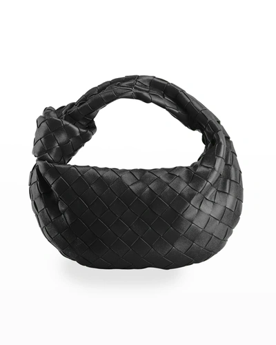 Bottega Veneta Jodie Mini Intrecciato Knot Hobo Bag In Blaster