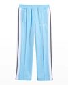 Palm Angels Kids Light Blue And White Classic Track Pant In Lt Blue White