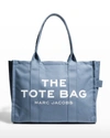 The Marc Jacobs The Large Canvas Tote Bag In Blue Shadow