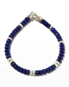 David Yurman Men's Spiritual Beads Sterling Silver & Onyx Hex Bracelet In Lapis