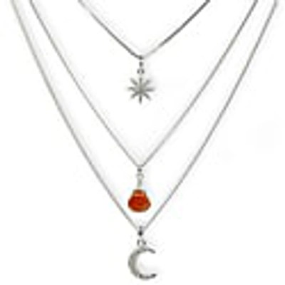 Jollz Jewellery Star Crescent & Sun Stone Necklace