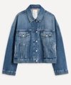 Acne Studios Relaxed Cropped Denim Jacket In Blue
