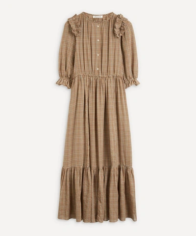 Masscob Ross Check Cotton Maxi-dress In Cinnamon | ModeSens