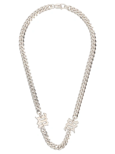 Misbhv Monogram Curb Chain Necklace In Silver