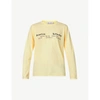 Proenza Schouler White Label Womens Pale Yell Logo-print Long-sleeved Stretch-cotton Top S