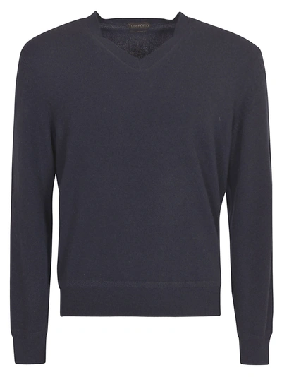 Tom Ford V-neck Sweater In Blue