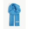 Raf Simons Womens Aqua Logo-patch Mohair-blend Scarf 1 Size