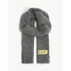 Raf Simons Womens Grey Logo-patch Mohair-blend Scarf 1 Size