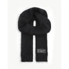 RAF SIMONS WOMENS BLACK LOGO-PATCH MOHAIR-BLEND SCARF 1 SIZE