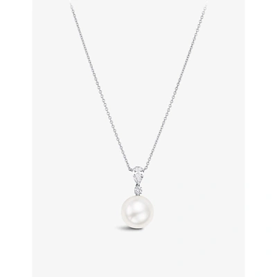 Bucherer Fine Jewellery Women's White Gold Collier 18ct White-gold, Pearl And 0.1ct Diamond Necklace