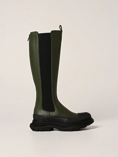 Alexander Mcqueen Boots In Kaki