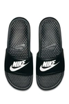 Nike Benassi Jdi Slide Sandal In Black-white