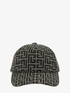 Balmain Monogram Print Baseball Hat In Green
