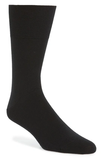 Falke Airport Wool Blend Socks In Black