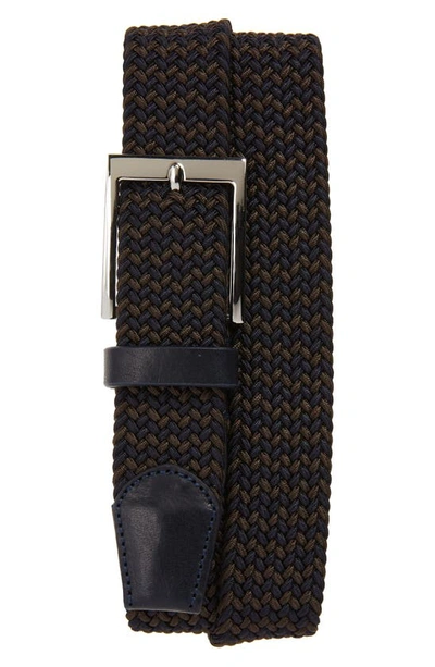 To Boot New York Woven Belt In Navy/ Brown