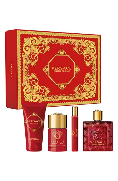 Versace Eros Flame Eau De Parfum Set Usd $193 Value In Red
