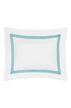 Matouk Lowell Stripe Border Boudoir Sham In Aquamarine