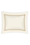 Matouk Lowell Stripe Border Boudoir Sham In Ivory/ Champagne