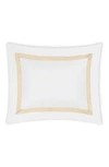 Matouk Lowell Stripe Border Boudoir Sham In Sand