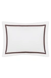 Matouk Lowell Stripe Border Boudoir Sham In Chocolate