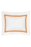 Matouk Lowell Stripe Border Boudoir Sham In Tangerine