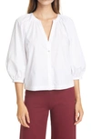 Staud New Dill Stretch Cotton Button-up Blouse In White