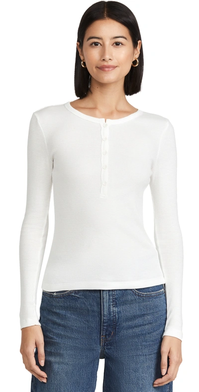 Monrow Baby Thermal Henley In White