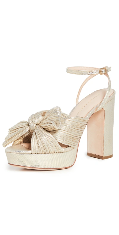 Loeffler Randall Natalia Platform Pleated Bow Heels In White