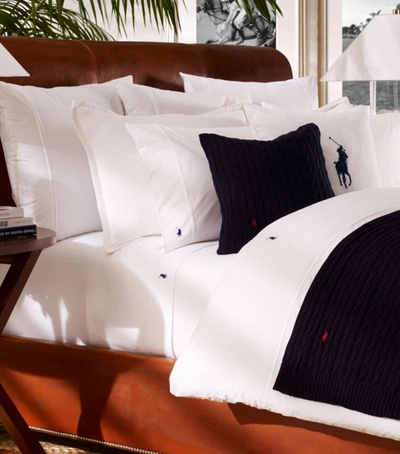 Ralph Lauren Polo Player Standard Housewife Pillowcase Pair (50cm X 75cm) In White