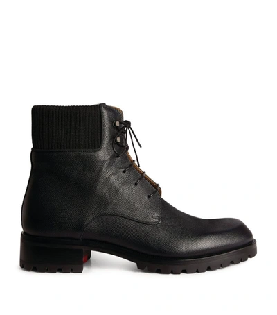 Christian Louboutin Trapman Leather Boots In Black