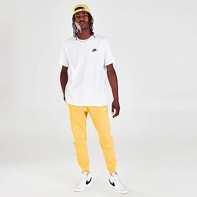 Nike Sportswear Club Fleece Cuffed Jogger Pants In Saturn Gold/saturn Gold/white