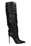 Le Silla Eva High Heels Boots In Black Leather In Black