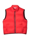 Palm Angels Logo-print Padded Gilet In Rosso/bianco
