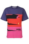 Rabanne Colour-block Crewneck T-shirt In Fuxia Viola