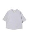 Palm Angels Grey T-shirt With Multicolor Print In Grigio