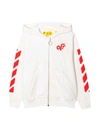 OFF-WHITE WHITE SWEATSHIRT WITH RED PRINT,OGBE001F21FLE001 0125