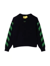 OFF-WHITE BLACK SHIRT WITH GREEN PRINT,OBHA001F21KNI002 4650